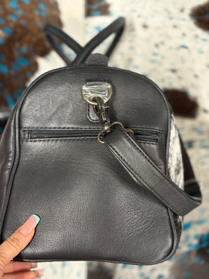 Weekender checkered cowhide/leather bag