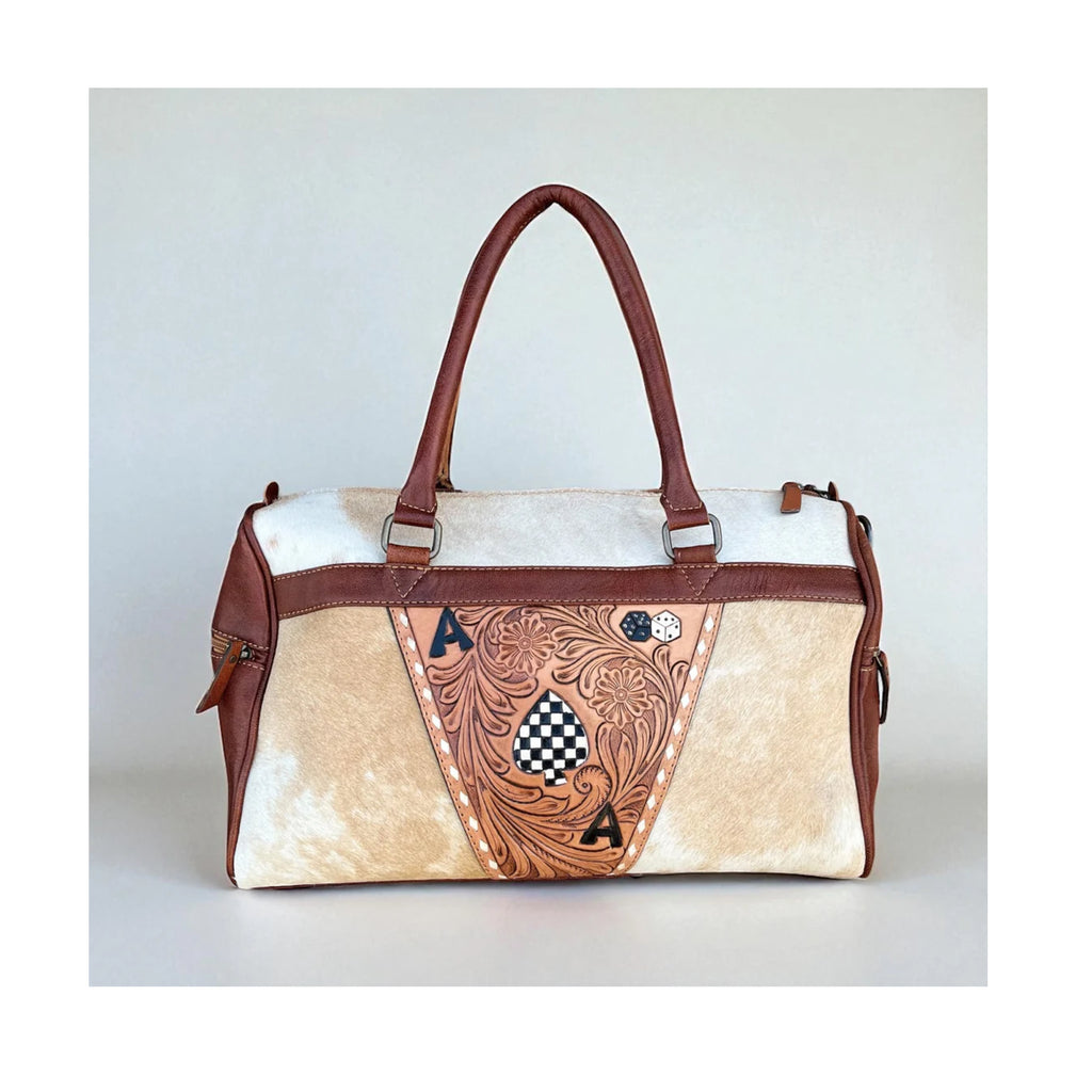 Ace checker/cowhide duffle bag