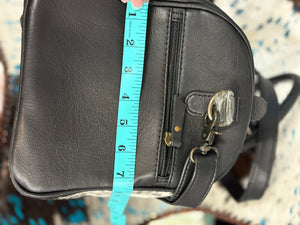 Weekender checkered cowhide/leather bag