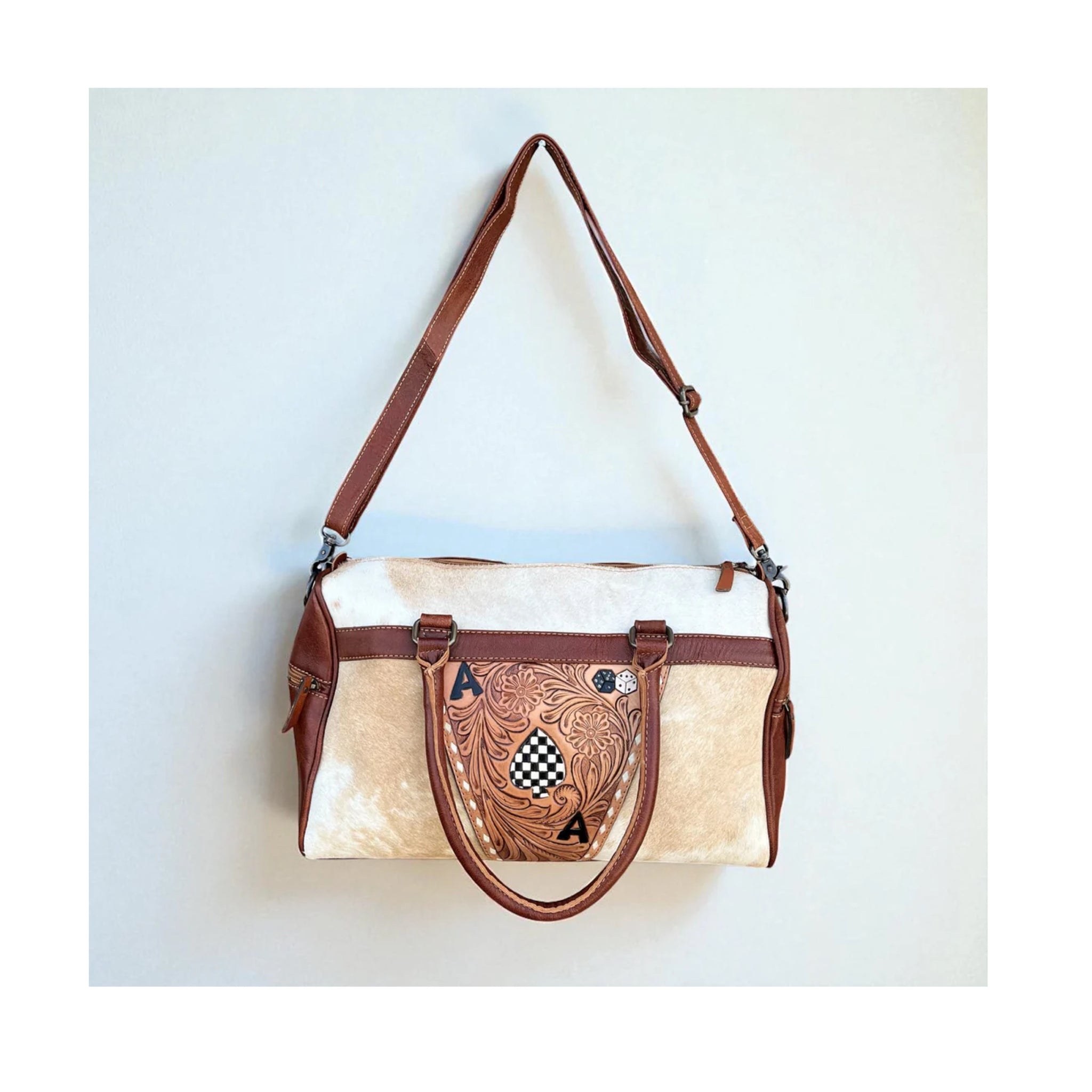 Ace checker/cowhide duffle bag