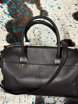 Weekender checkered cowhide/leather bag