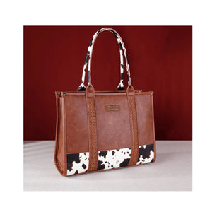 Big wrangler brown/cowprint tote