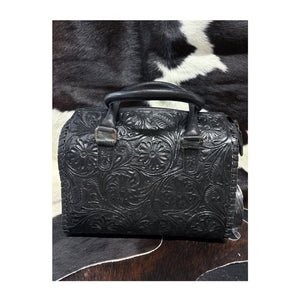 Medium black tooled leather speedie