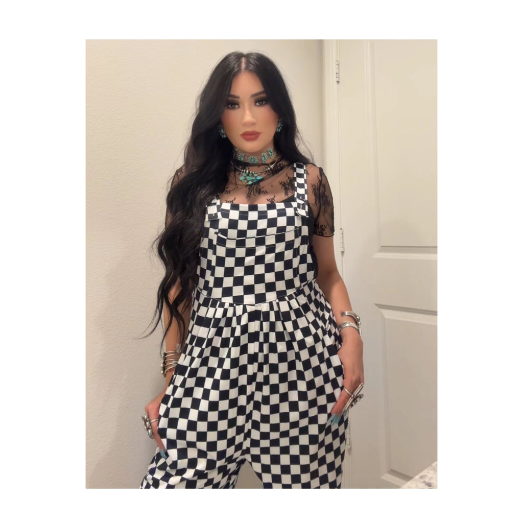 Checkered overalls