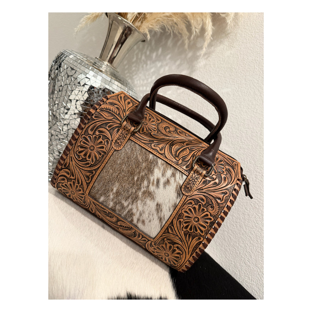 Med Tooled leather and cowhide speedy