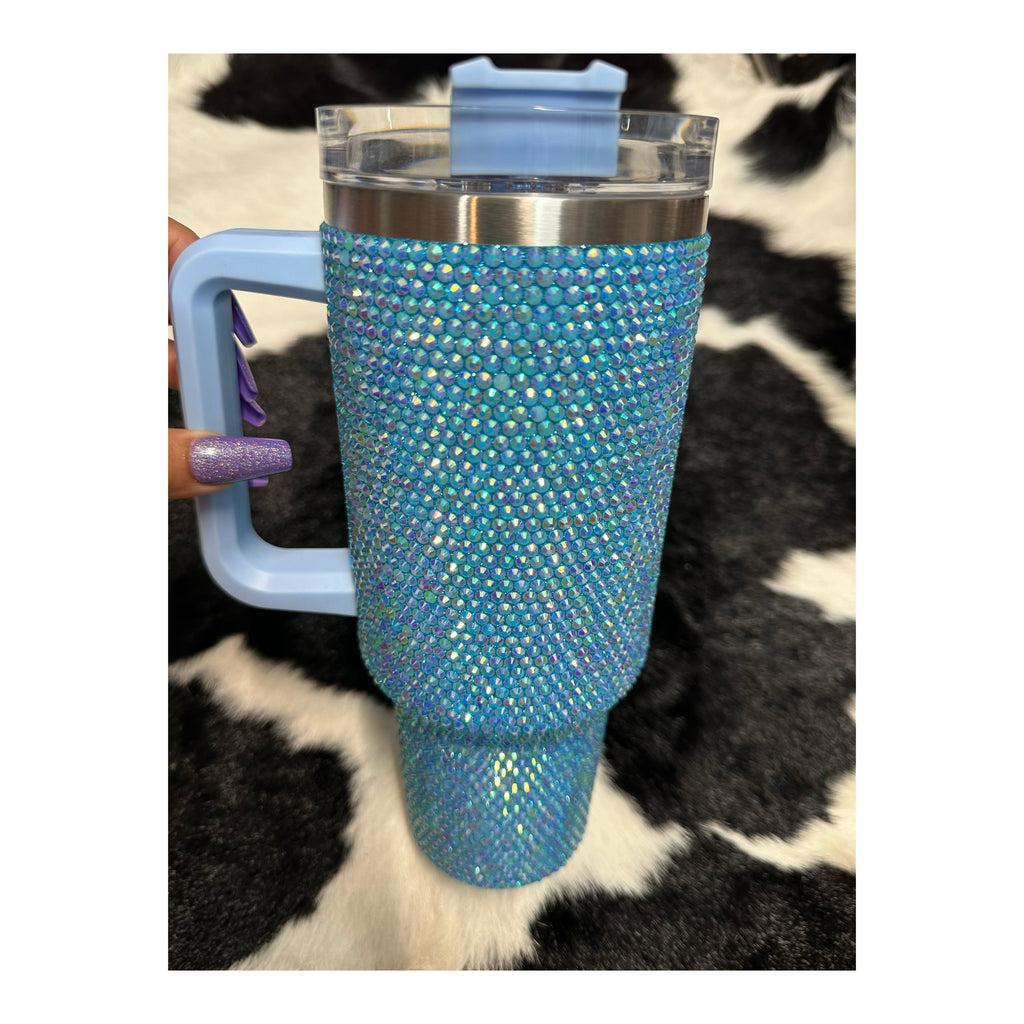 Turquoise 40oz bling cup