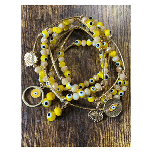 Yellow evil eye set