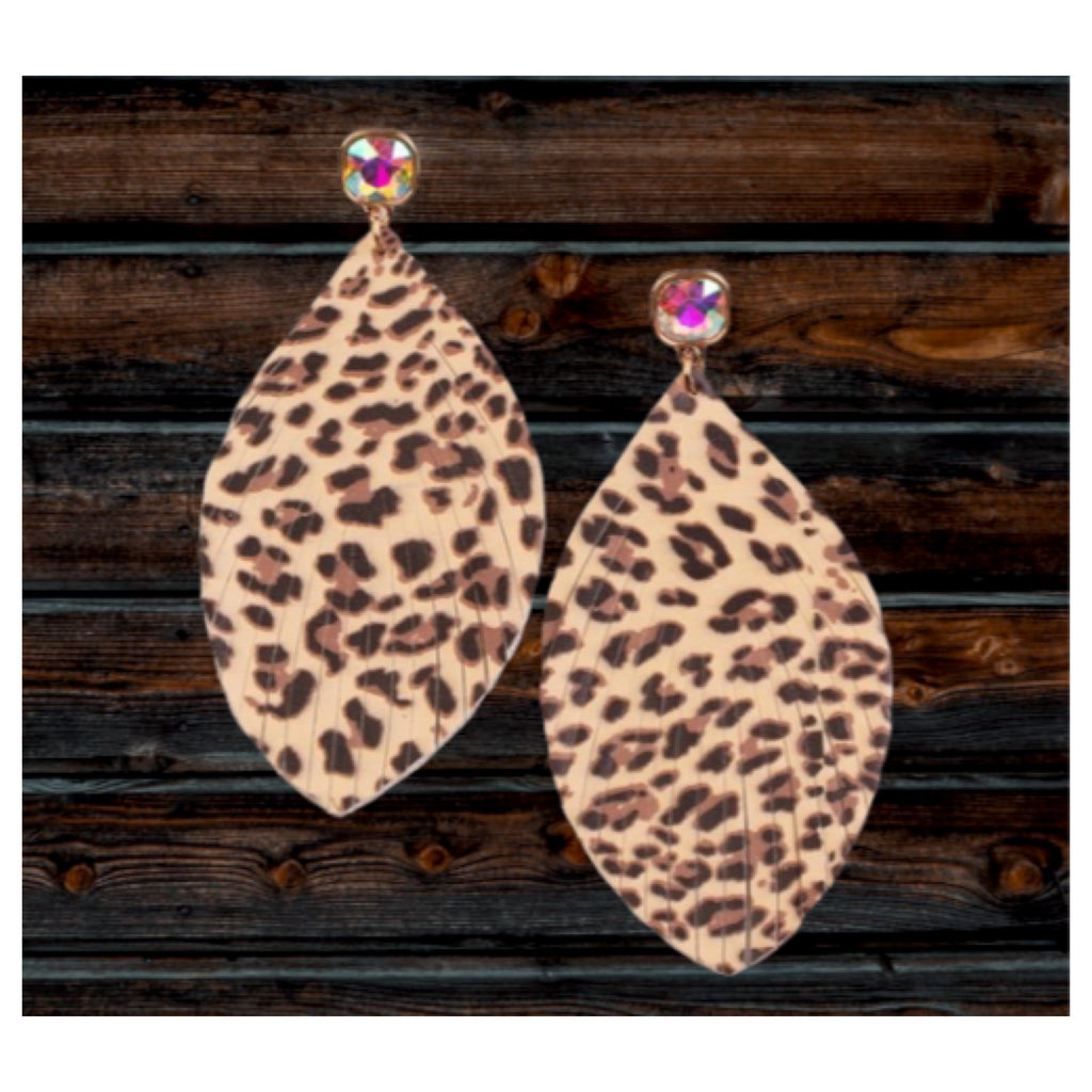Leopard Gem Stud Earrings