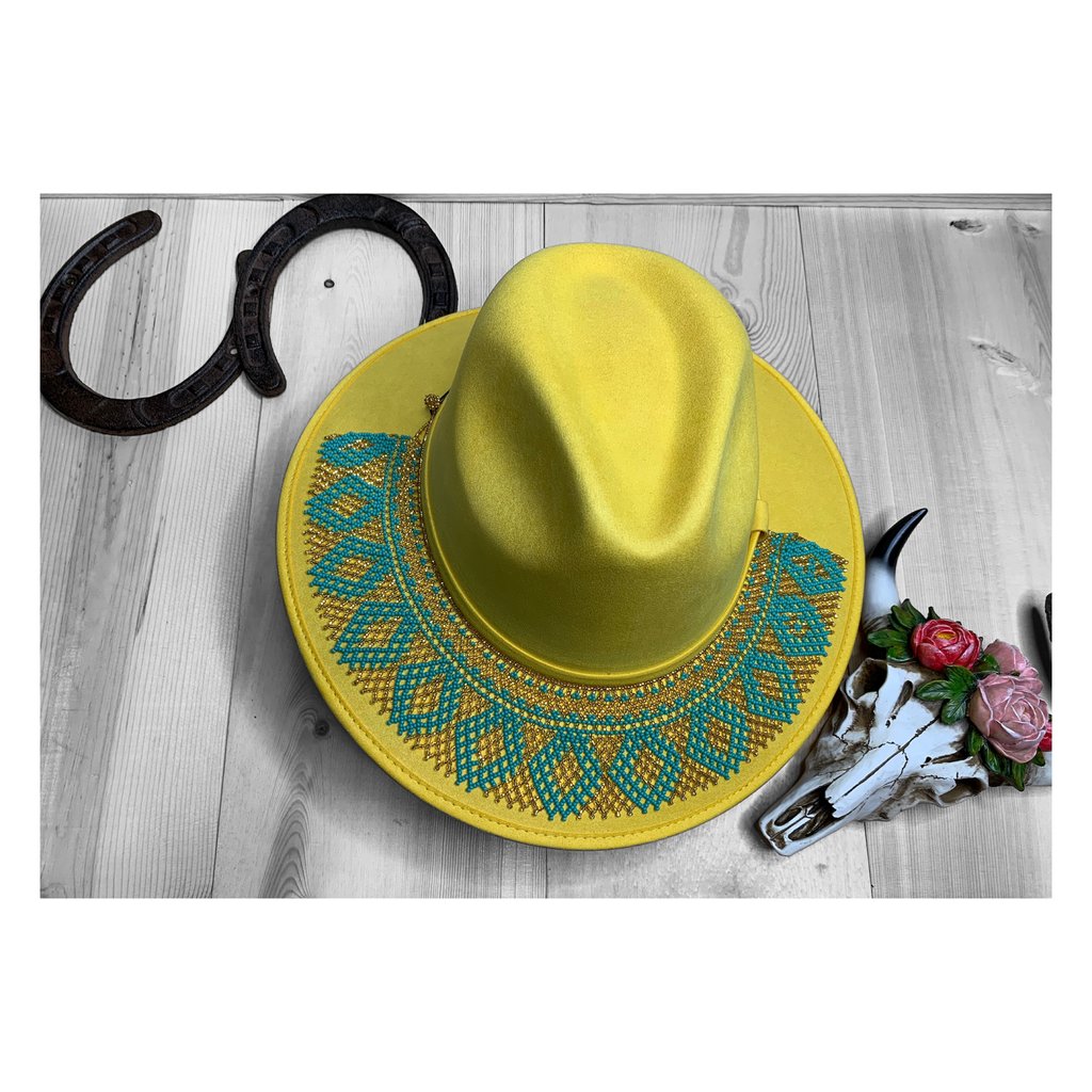 Hat With Beaded Huichol Hatband