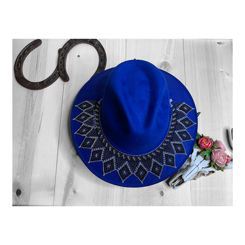 Hat with Beaded Hatband