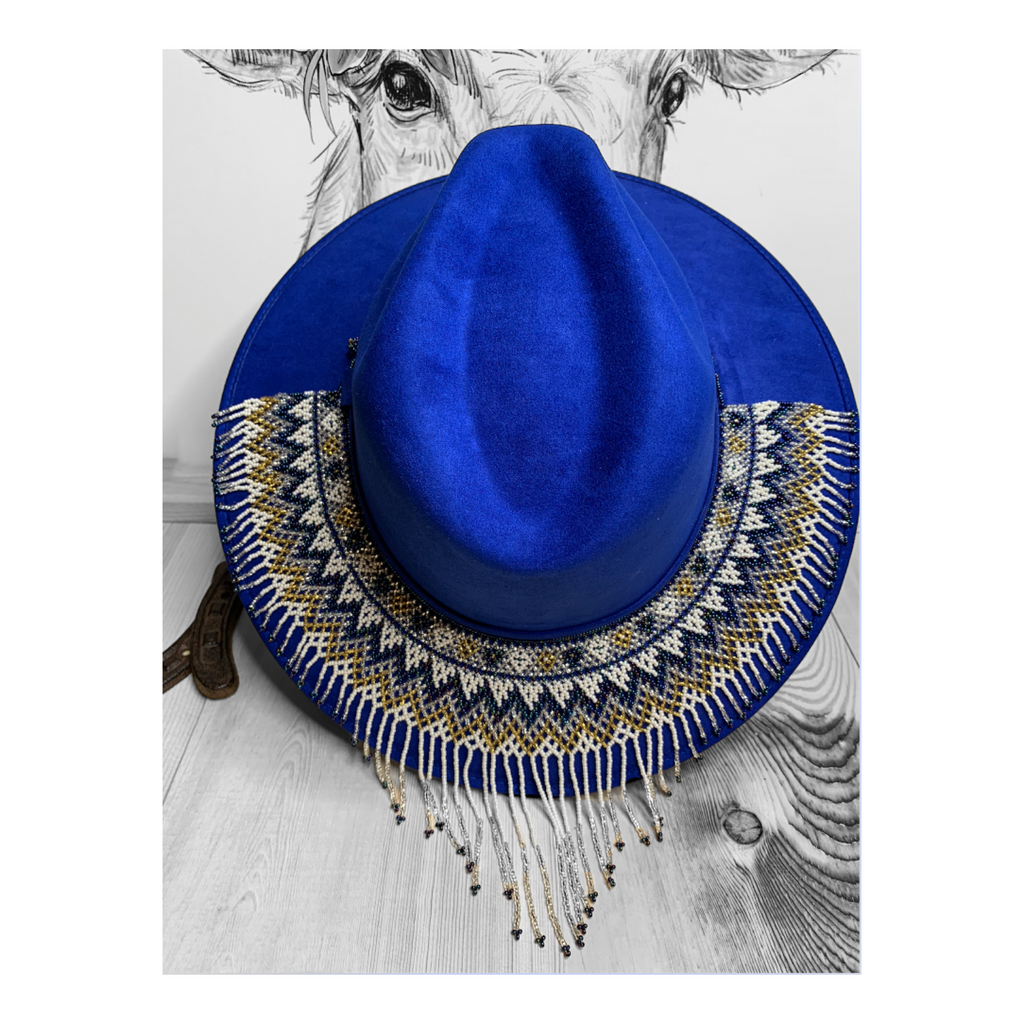 Hat with Beaded Hatband