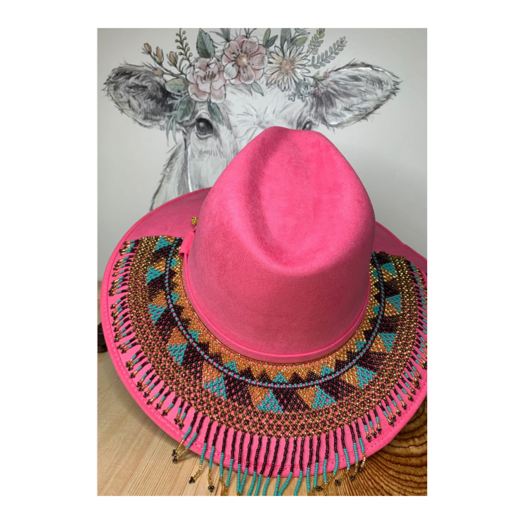 Hat with Beaded Hatband