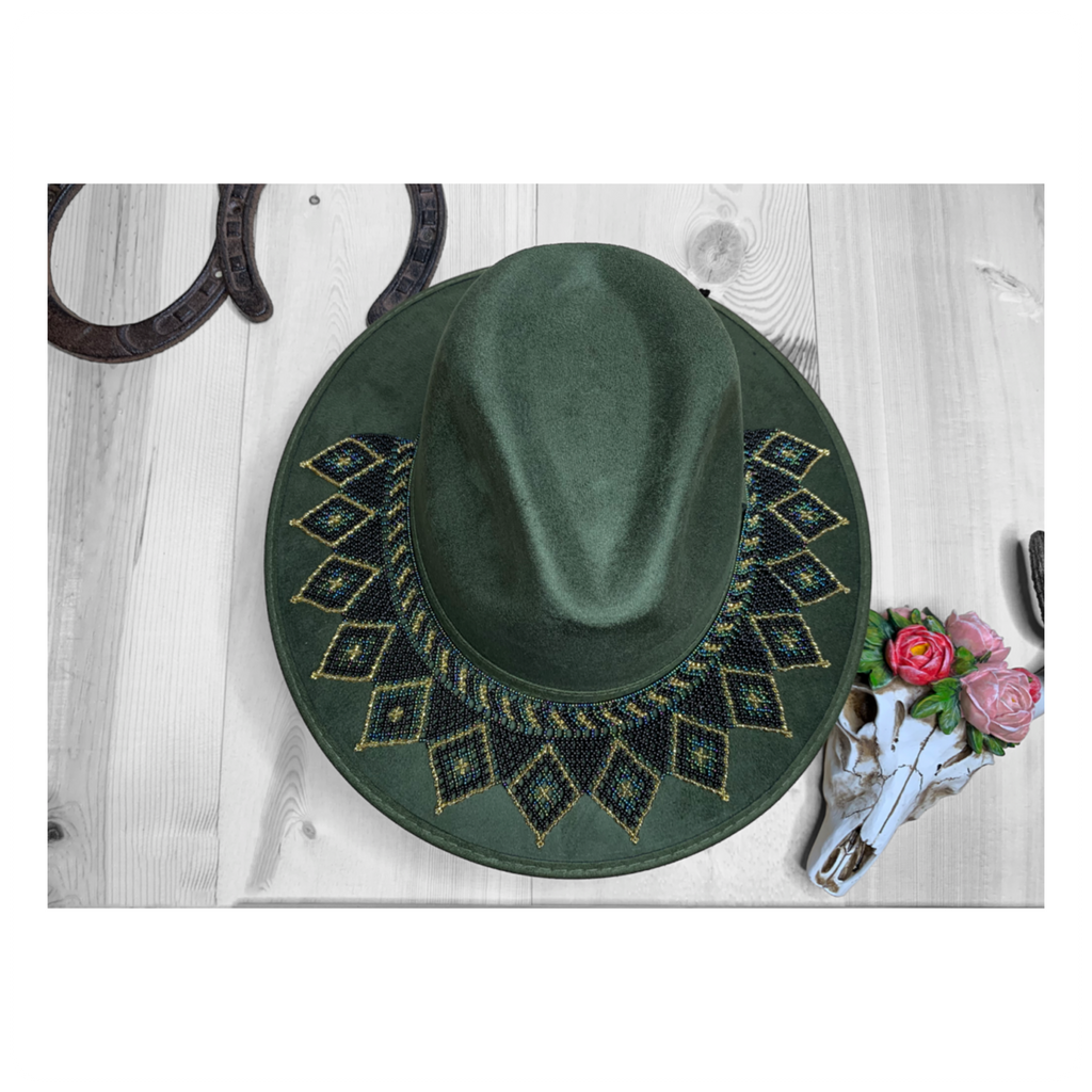 Hat with Beaded Hatband