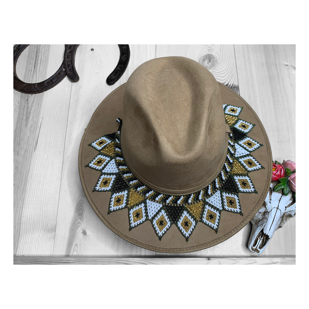 Hat with Beaded Huichol Hatband