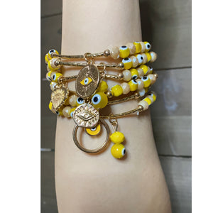 Yellow evil eye set