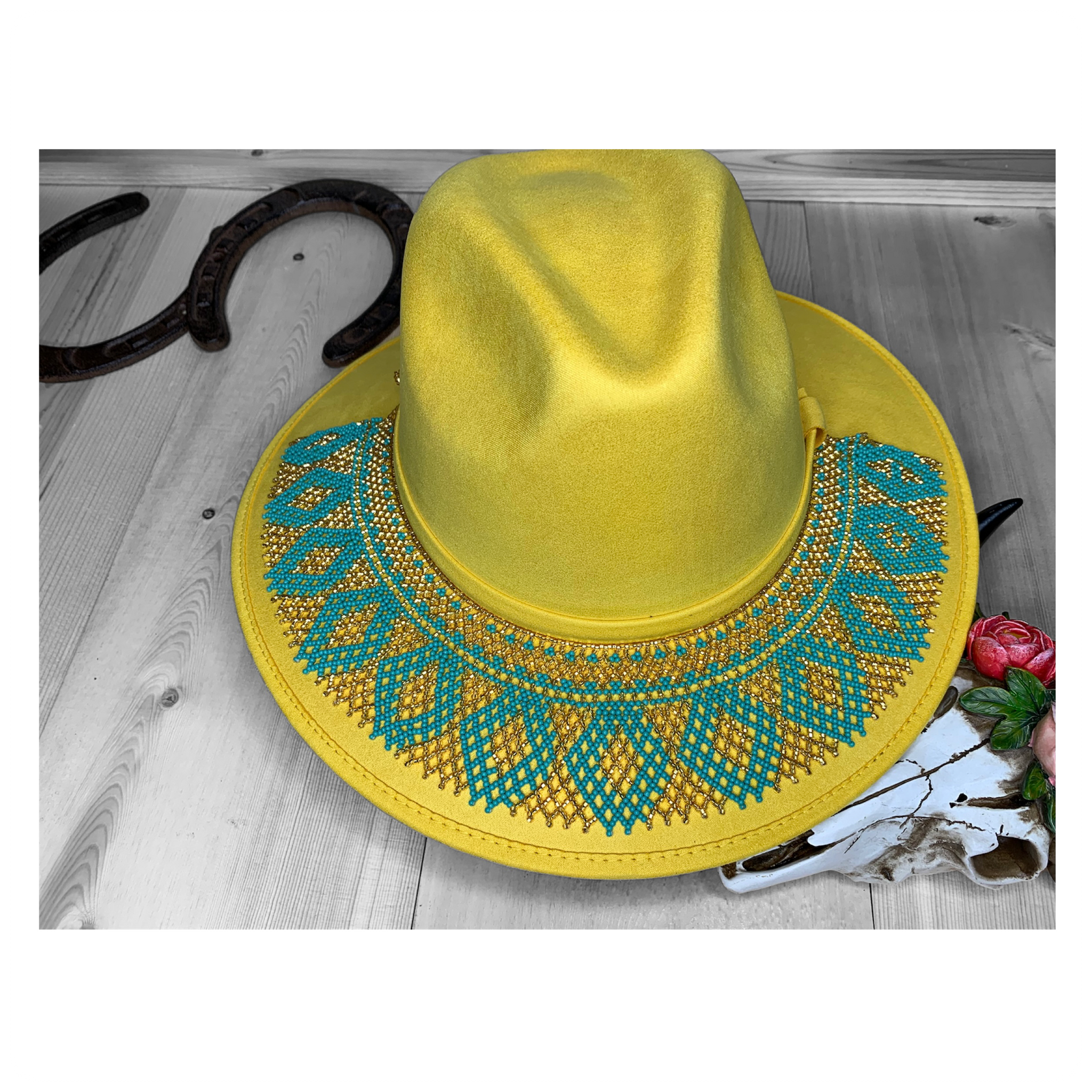 Hat With Beaded Huichol Hatband