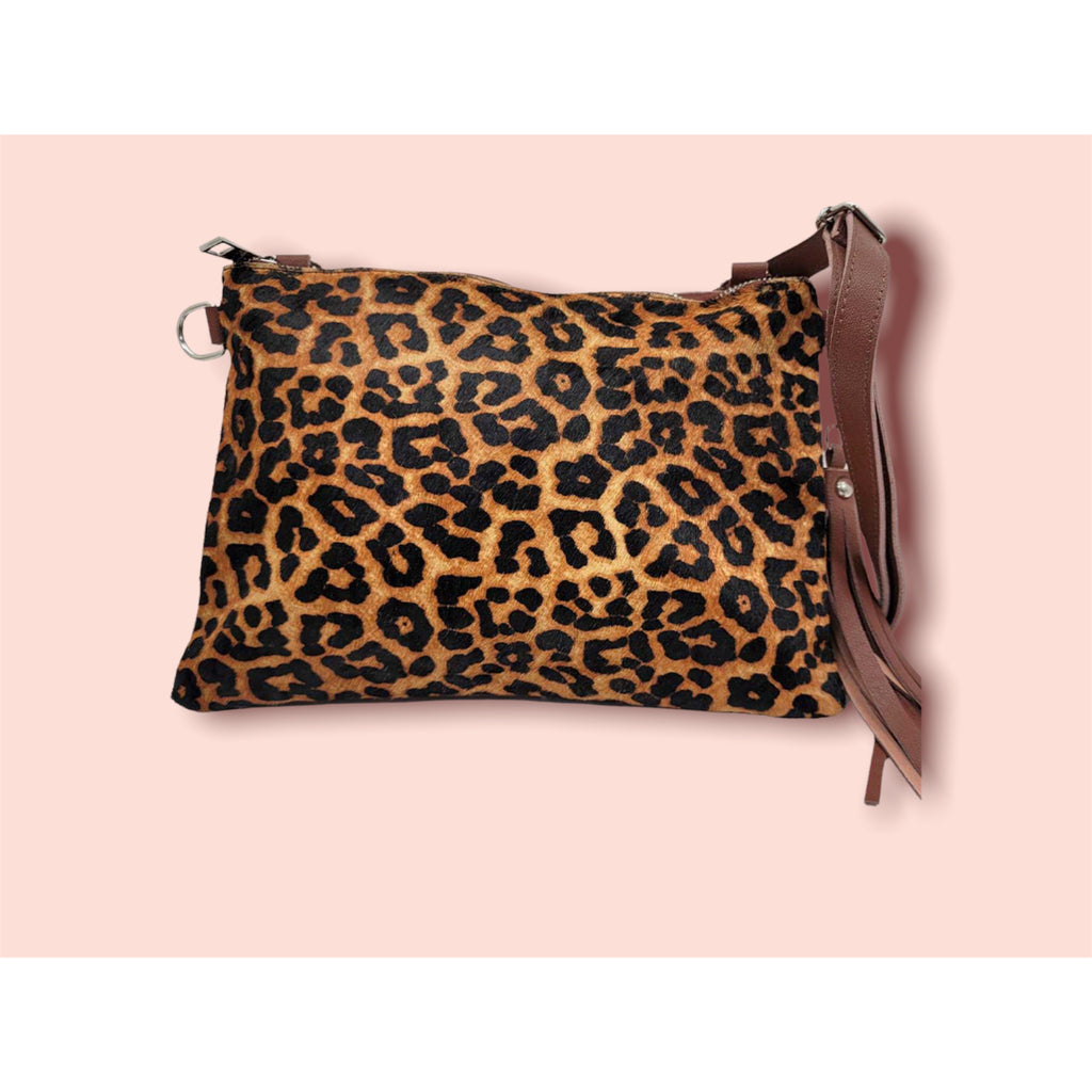 Leopard  cowhide leather crossbody bag
