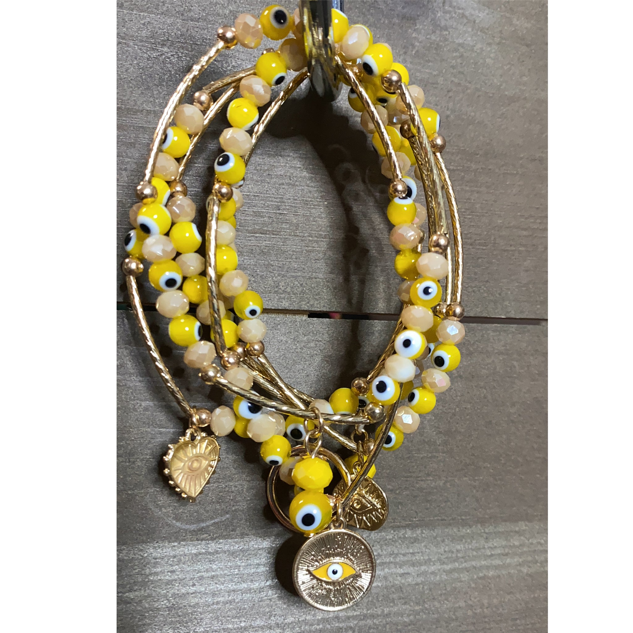 Yellow evil eye set