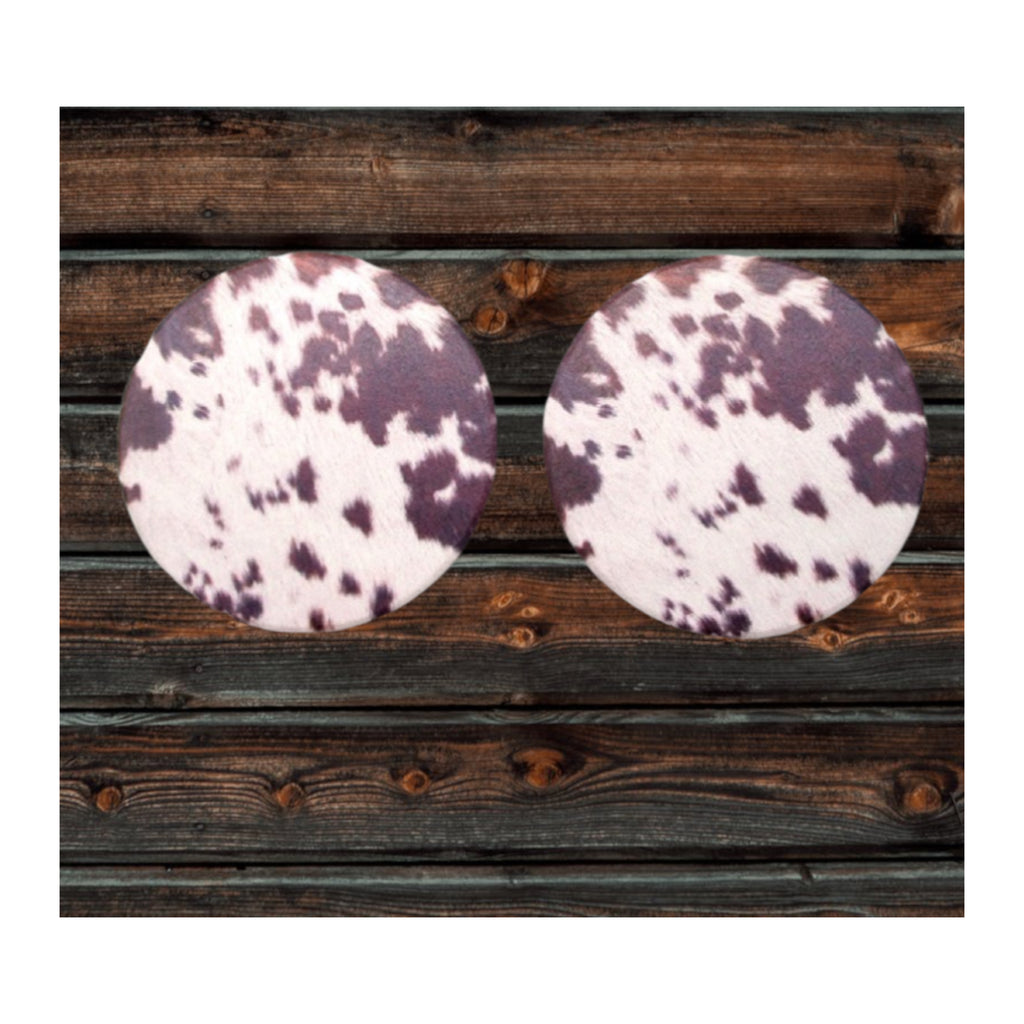 Cow print car coasters