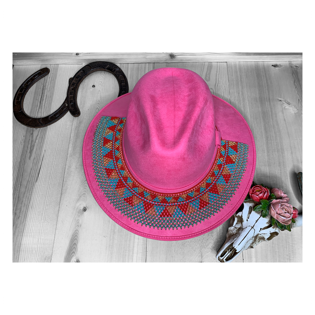 Cowgirl Hat with Beaded Hatband