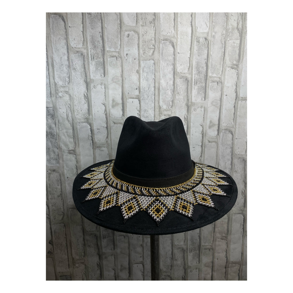 Mexican Suede Cowgirl Hat with Beaded Hatband